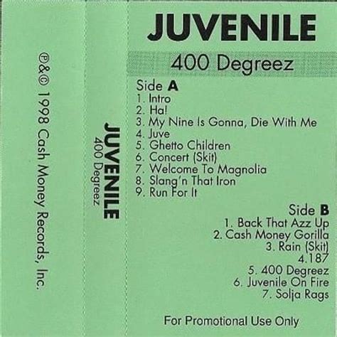 Juvenile - 400 Degreez (Original Cassette) Lyrics and Tracklist | Genius