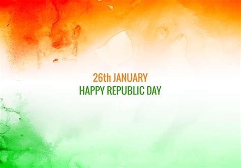 Free Vector | Elegant indian republic day tricolor theme watercolor ...