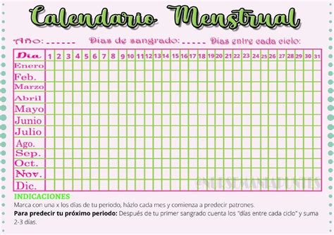 Calendario Menstrual Para Imprimir 2023 - IMAGESEE