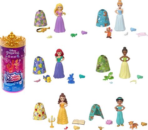 Disney Princess Small Doll Royal Color Reveal with 6 Surprises ...