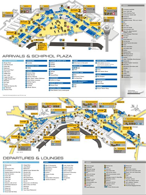 Schiphol airport map - Ams schiphol airport map (Netherlands)