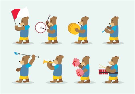 Bear Marching Band Vector 157691 Vector Art at Vecteezy