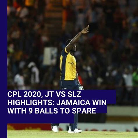 CPL 2020, JT vs SLZ Jamaica win with 9 Balls to Spare. Highlights: 👉 ...