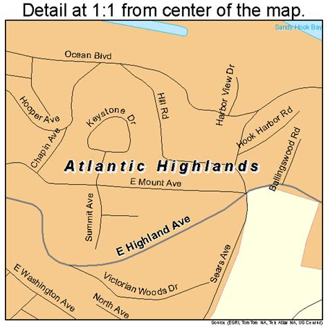 Atlantic Highlands New Jersey Street Map 3402110