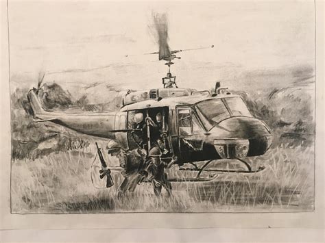 Huey Helicopter Drawing