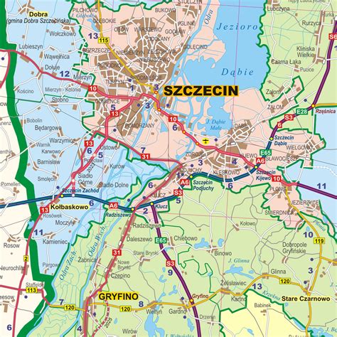 Województwo zachodniopomorskie mapa ścienna 1:200 000, 128x127 cm