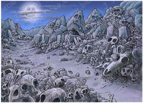 Psalm 23 - Scene 02 - Valley of death (Skulls version 02) | Bible Cartoons