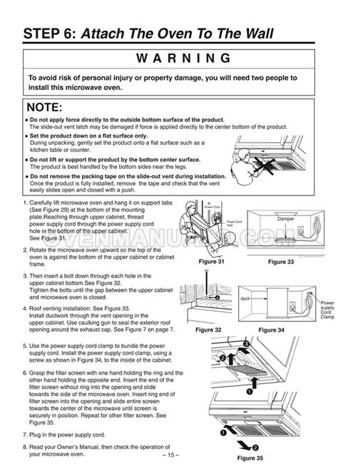 LG LMV1751ST Microwave Oven Installation Instructions