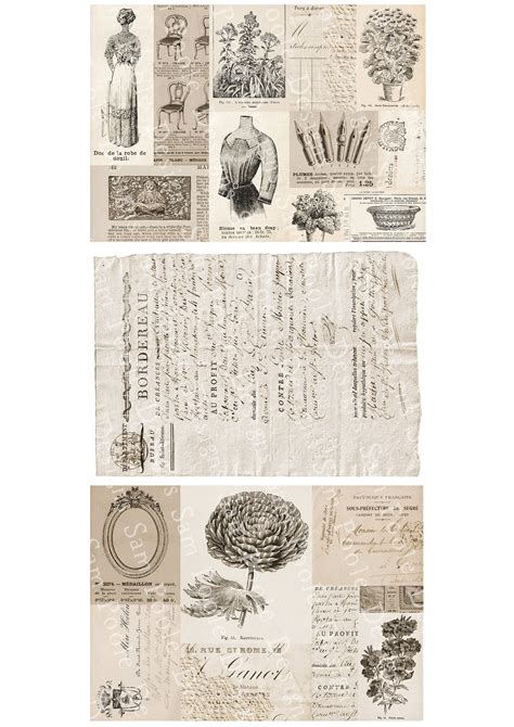 Sepia Couture Kit Vintage Junk Journal A4 Paper Collection - Etsy