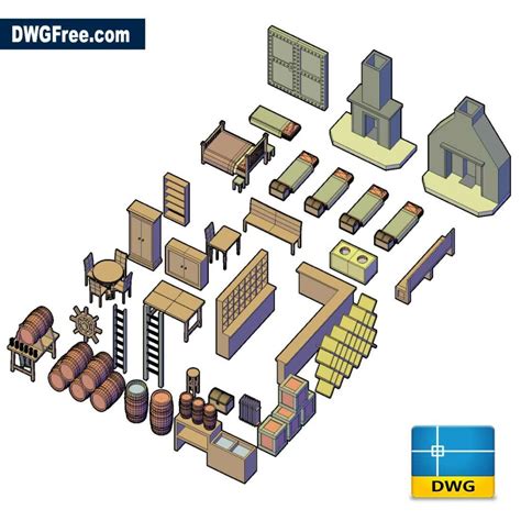 Furniture Blocks 3D [Drawing 2024 ] DWG Files Download Free Models.