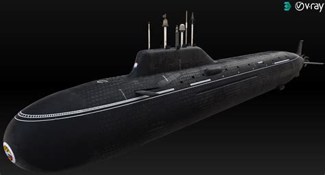 K-560 Severodvinsk (Yasen Class Submarine) 3D Model $199 - .fbx .obj ...