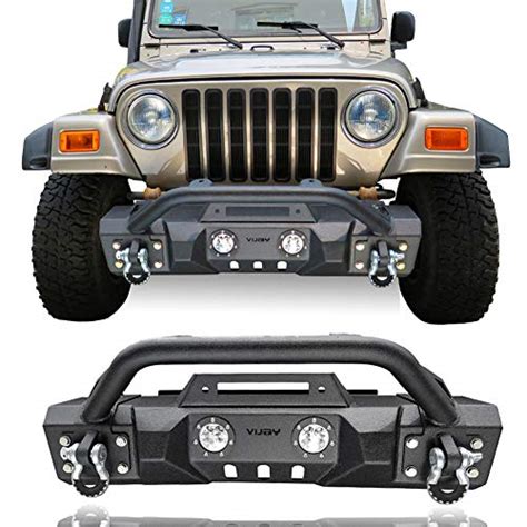 Jeep Vijay Front Bumper with Winch Plate and LED Lights - BlackDogMods