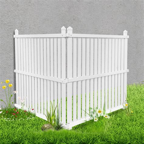 Buy FLYYIBO Outdoor Privacy Screen, No Dig White Vinyl Privacy Fence ...