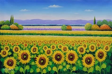 Sunflower Fields | Art Paintings for Sale, Online Gallery