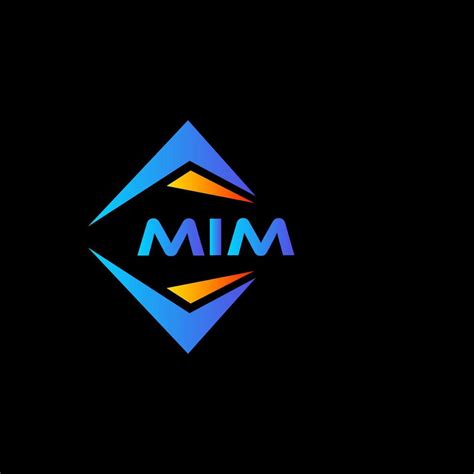 MIM abstract technology logo design on Black background. MIM creative ...