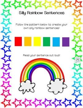 Silly Rainbow Sentences by Purple Tiger | Teachers Pay Teachers