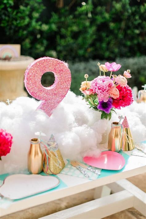 "Cloud Nine" Rainbow 9th Birthday Party | Kara's Party Ideas | 9th ...