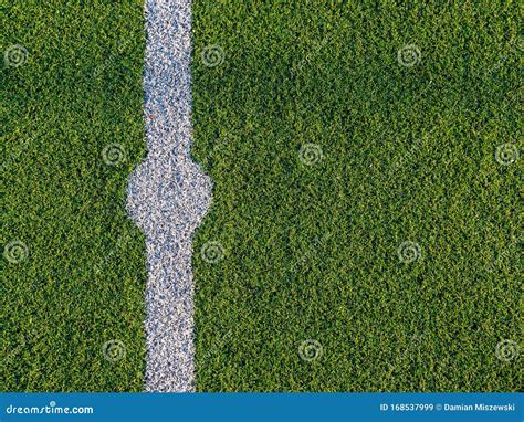 A Close Shot of White Lines on a Football Field. Stock Image - Image of ...