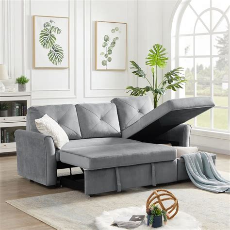 83" Pull Out Sleeper Sofa With Storage - Modern Furniture