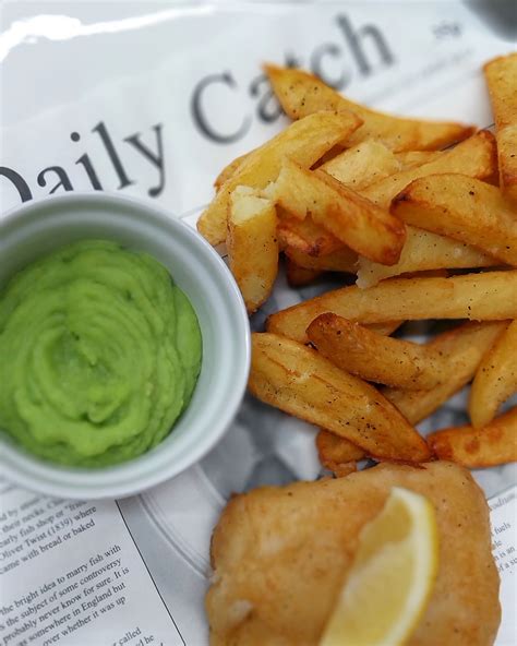 Fish, chips and mushy peas | Mushy peas, Beautiful food, Outside catering