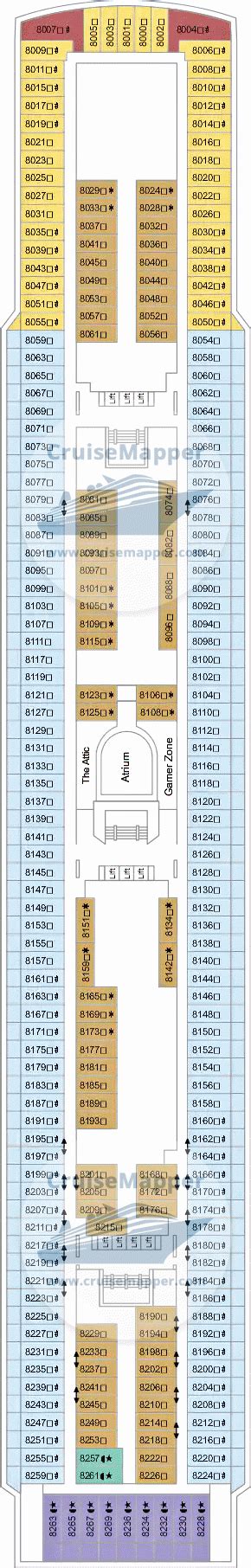 Marella Explorer deck 8 plan | CruiseMapper