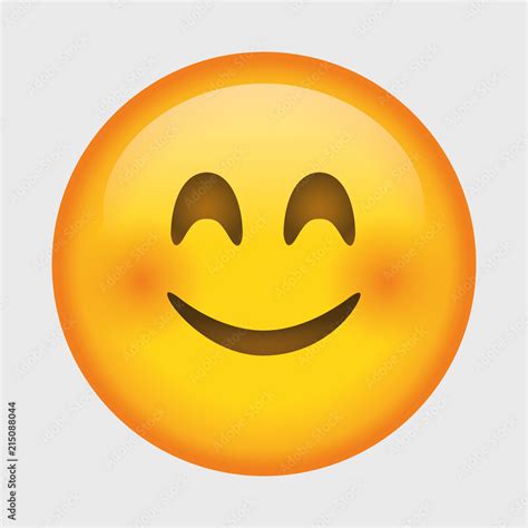 Vector smiling emoji. Smiling face. Happy. Cute emoticon isolated on ...