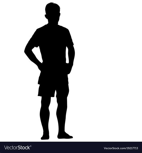 Black silhouette man standing people on white Vector Image