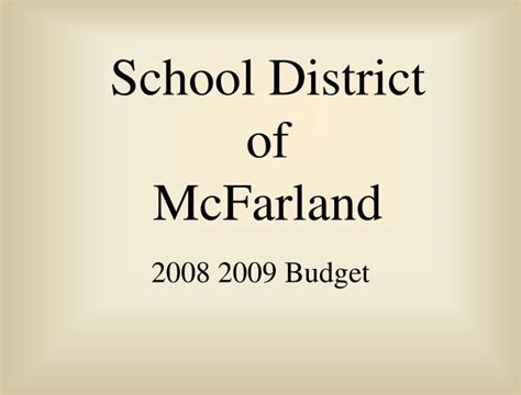 PPT - School District of McFarland PowerPoint Presentation, free ...