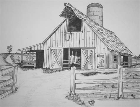 Easy Barn Drawing at PaintingValley.com | Explore collection of Easy ...