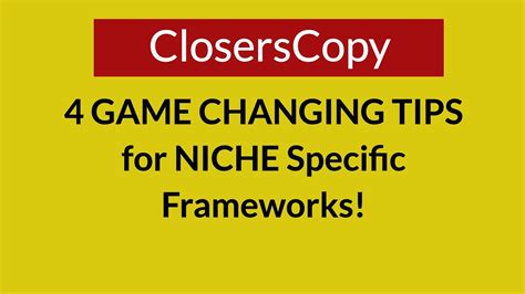 4 GAME CHANGING tips for Niche specific frameworks that work straight ...