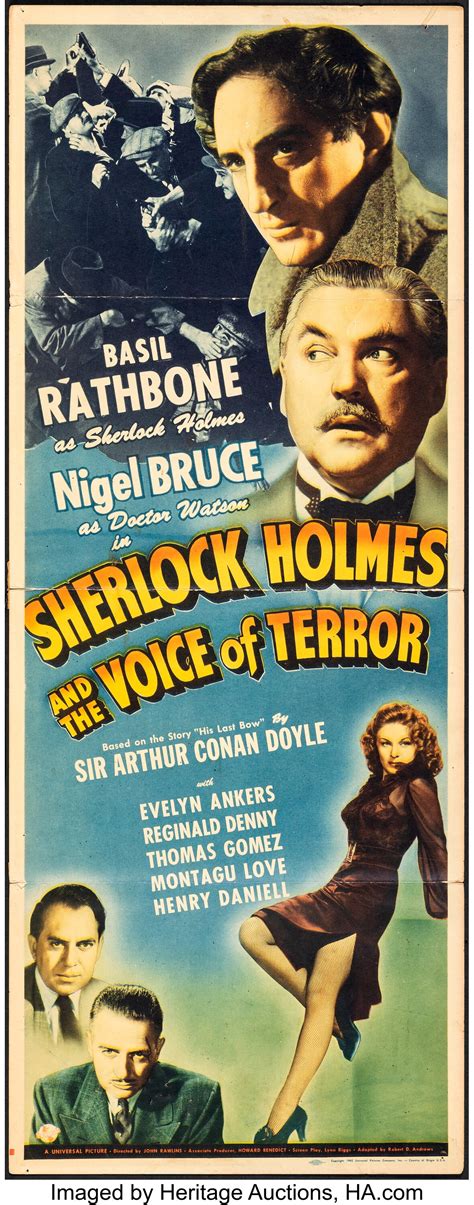 Sherlock Holmes and the Voice of Terror (Universal, 1942). Folded ...