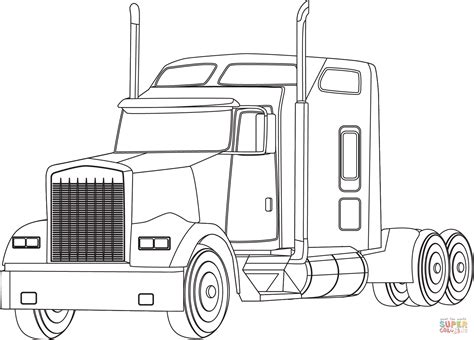 Printable Semi Truck Coloring Pages