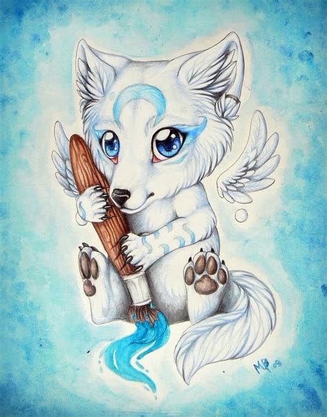 Angel Wolf | Cute wolf drawings, Wolf drawing, Drawings