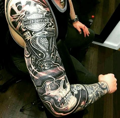 Pin by Scott Gorham on Tattoo's | Harley tattoos, Biker tattoos, Sleeve ...