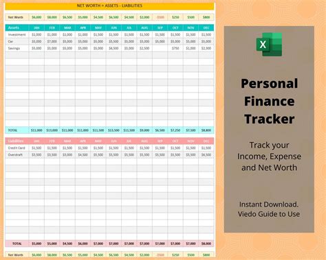 Personal Finance Tracker - Excel Template