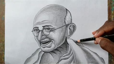 Aggregate more than 75 gandhi jayanti pencil sketch super hot - seven ...