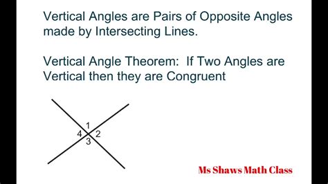 Vertical Angles Examples