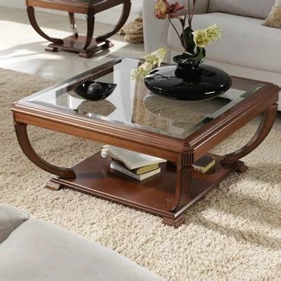 Buy Wooden Classy Center Table Design online With Glass Top.