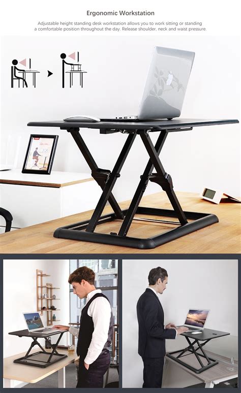 Portable Height Adjustable Sit-Stand Desk Converter PrimeCables® at ...