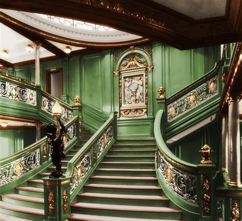 Olympic’s grand staircase was painted green in the later years of her ...