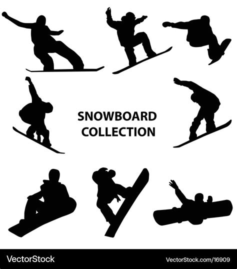 Snowboard silhouettes Royalty Free Vector Image