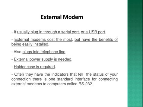 Lecture 8: Modems (Converts analog signals to digital and vice-versa ...