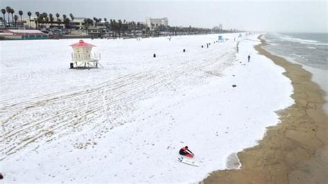 Snow Day in Huntington Beach | SURFER Magazine - Surfer