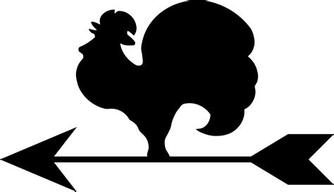 Clipart - Rooster Weather Vane Silhouette