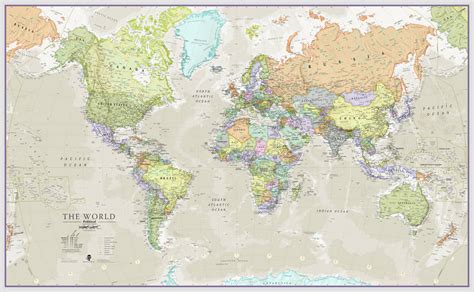 classic map of the world wall hanging by maps international ...