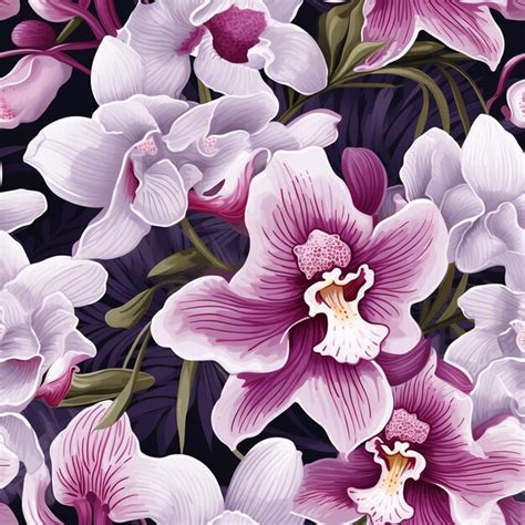 Premium AI Image | Orchid pattern for fabric