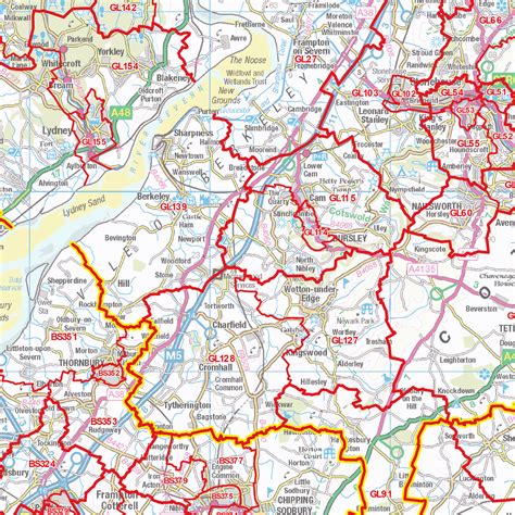 Severn Estuary Postcode Sector Wall Map (S6) : XYZ Maps