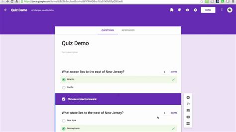 Google Docs Quiz Template