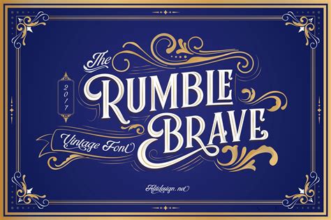 Rumble Brave Vintage Fonts - Design Cuts