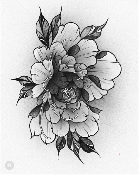 Peony Flower Tattoo Design